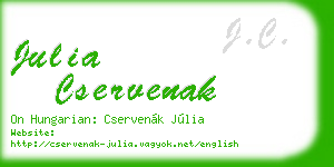 julia cservenak business card